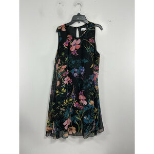 Womans Excellent Calvin Klein Sleevless Pullover Shift Dress Medium Multicolor